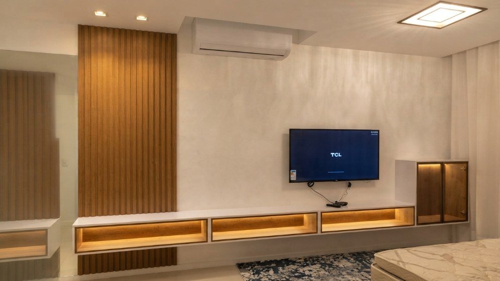 Painel para dormitório com iluminação indireta